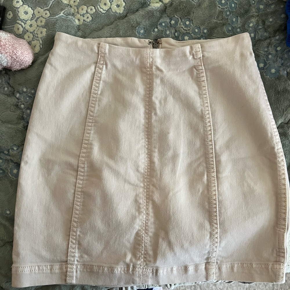 Free People Modern Femme denim mini skirt light pink